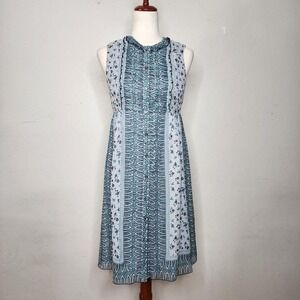 Anna Sui for Anthropologie Elfine Floral Baby Doll Silk Dress Size 6